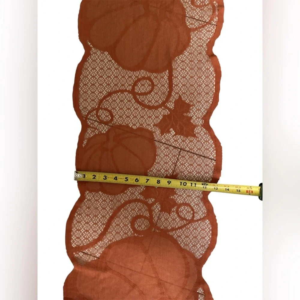 Elegant Lace Table Runner - Orange
